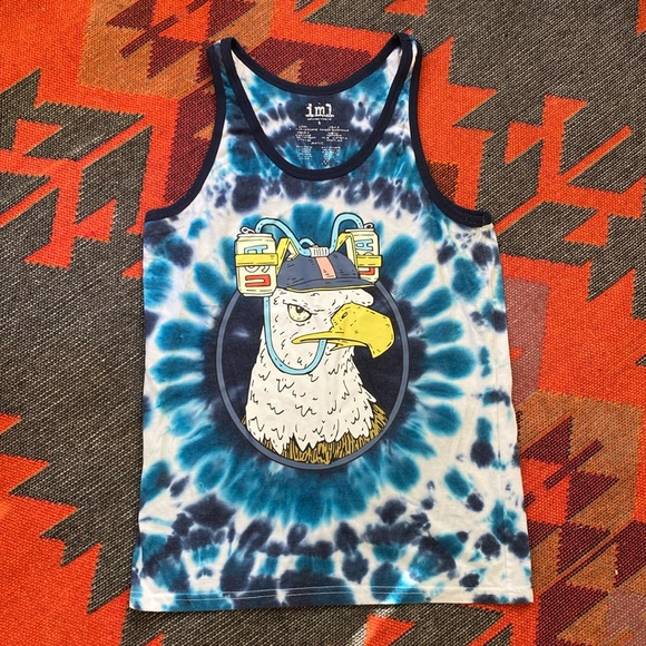 Tie Dye USA Bald Eagle American Flag Patriotic 4th of July Tank Unisex Small - Picture 1 of 4